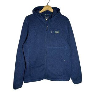 L.L Bean Sweater Fleece Full Zip Jacket Mens Size L Slightly Fitted Outdoor Blue